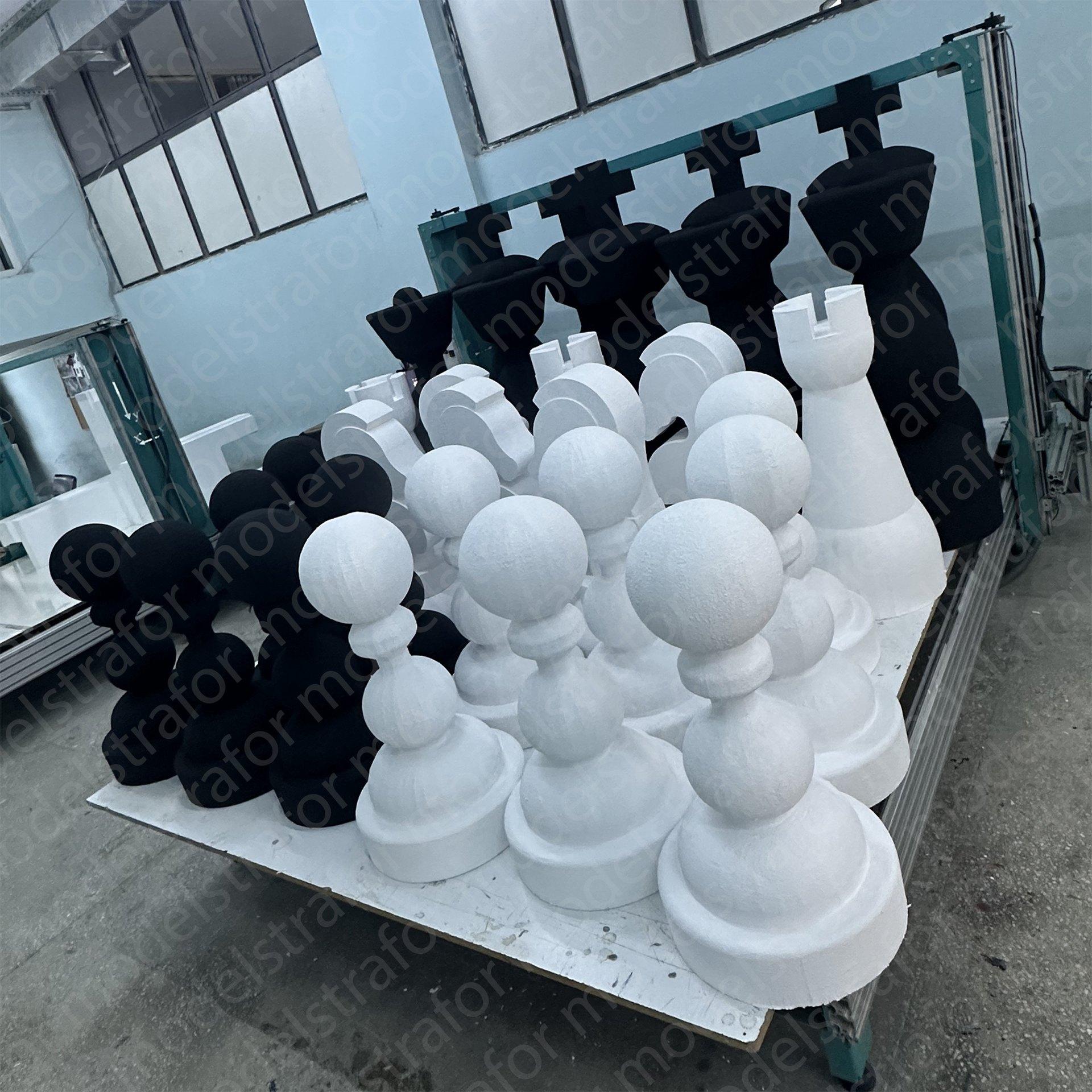 Satranç Taşları Strafor 3D Kesim