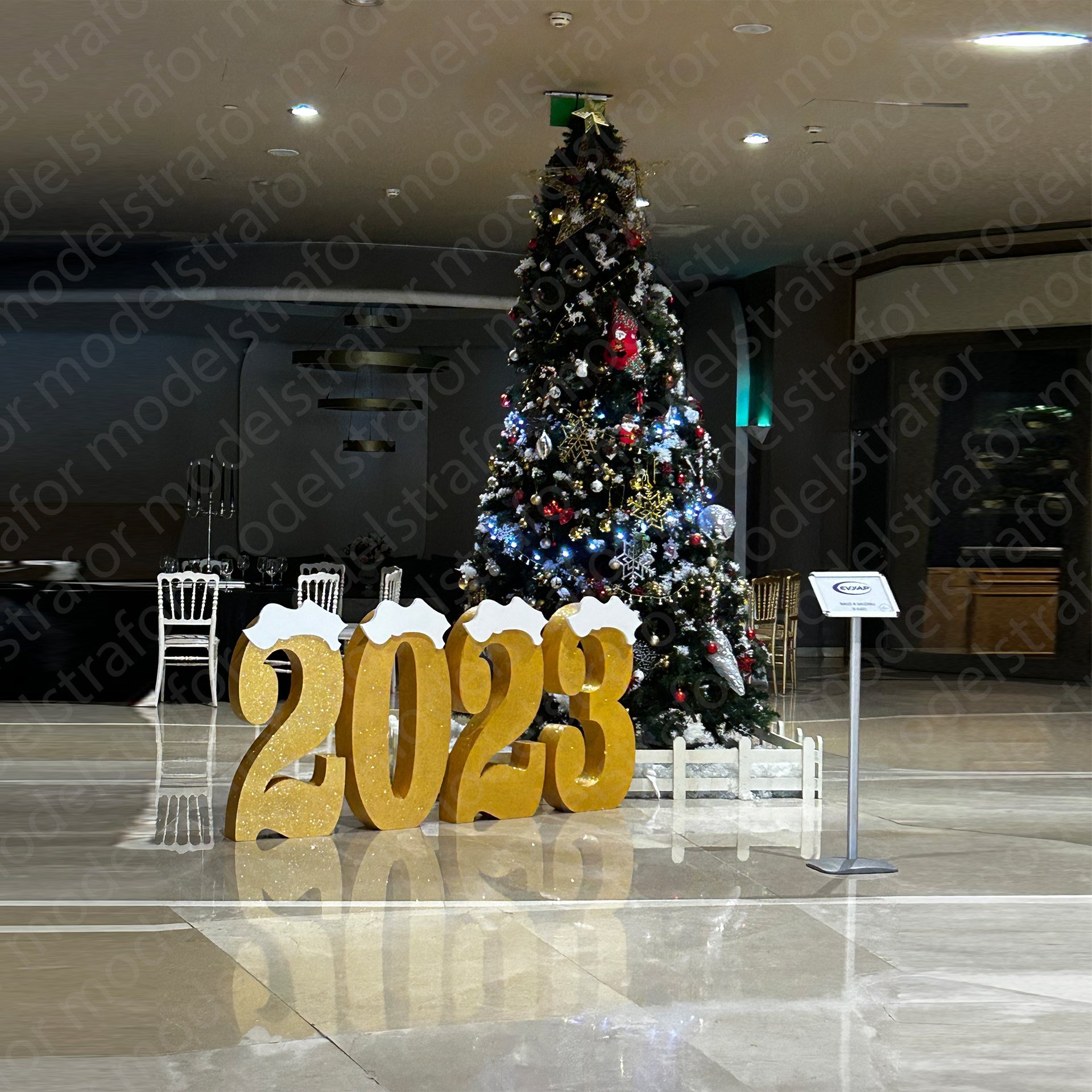2023 Yılbaşı Yazı Strafor Kesim