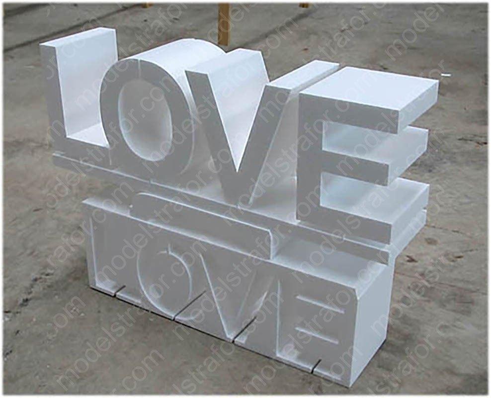 Strafor Love Yazı Kesim Modeli