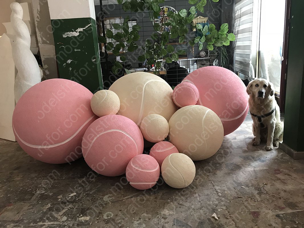 3D Strafor Tenis Topu Sahne Dekoru