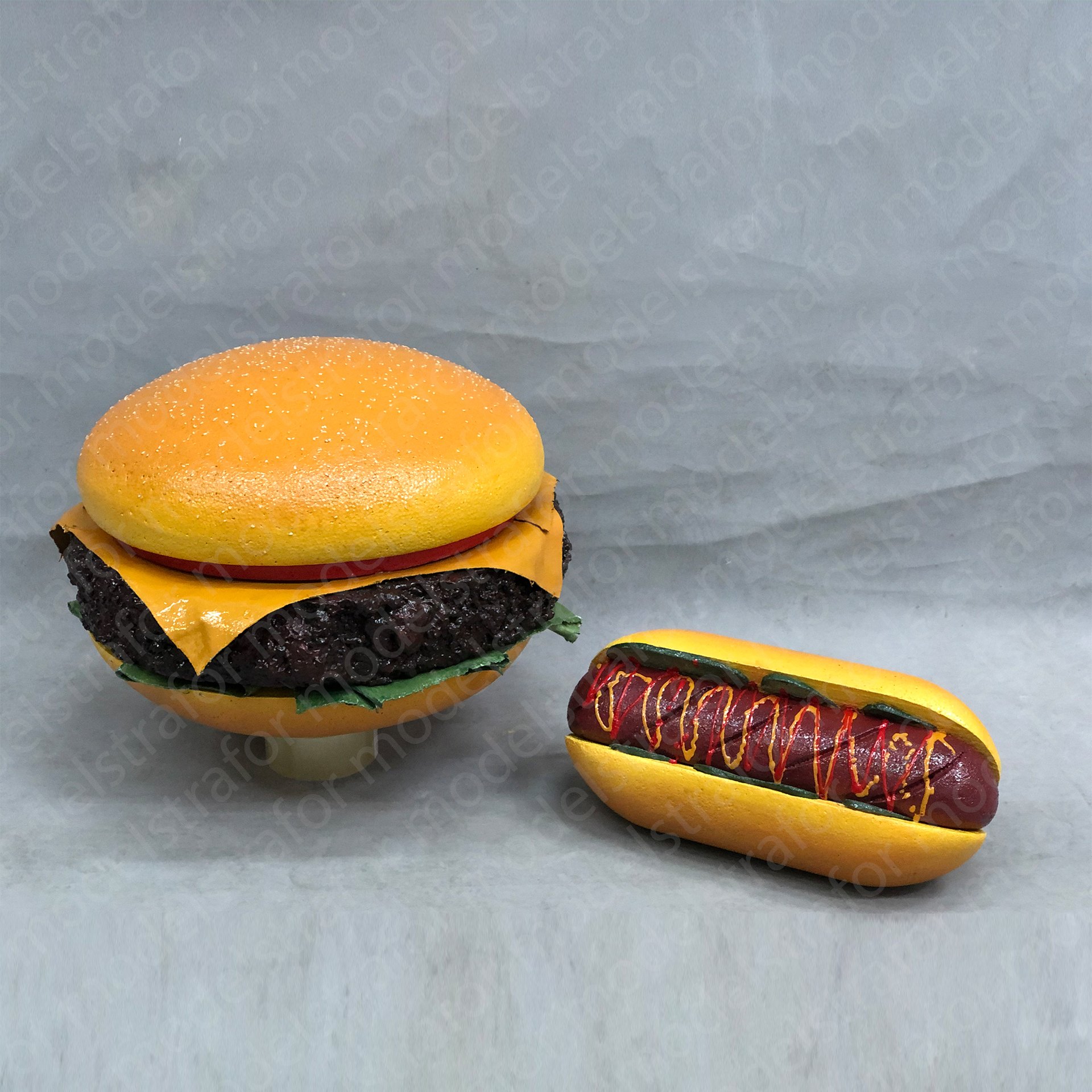3D Hamburger ve Soslsli Strafor Kesim Çalışması