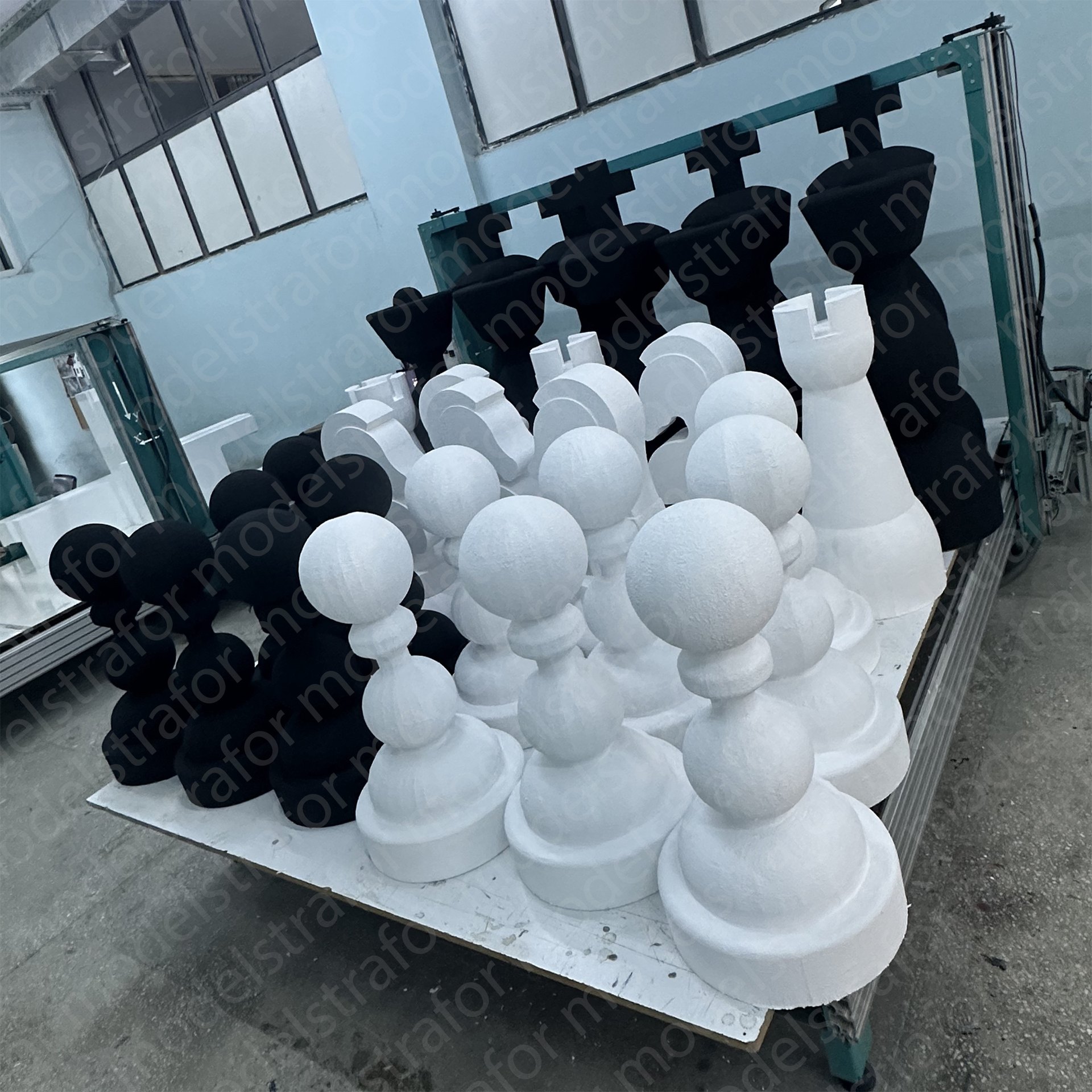 Satranç Taşları Strafor 3D Kesim