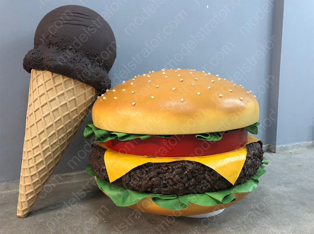 Strafor Dev Hamburger Ve Dondurma Modellemesi