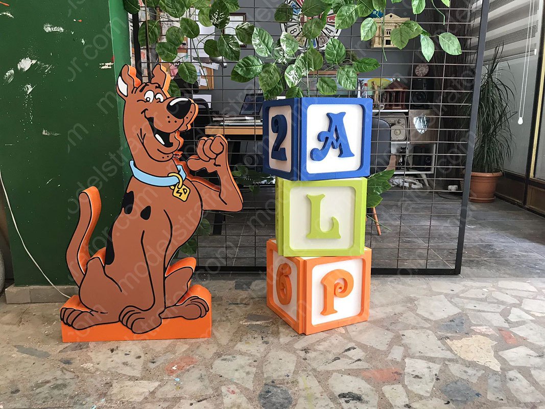 Küp İsim Harfleri ve Scooby Fotoblok Kesim