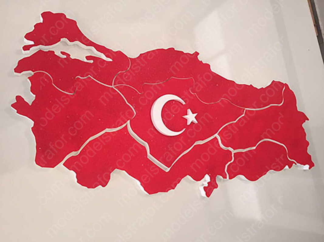 Türkiye Bölgeler Haritası Simli Tiyatro Dekoru