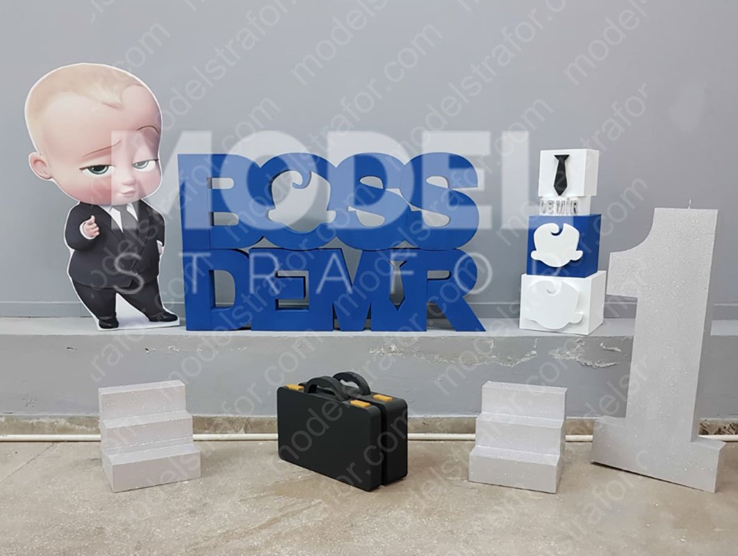 Baby Boss Konsept Strafor Doğum Günü Dekorları