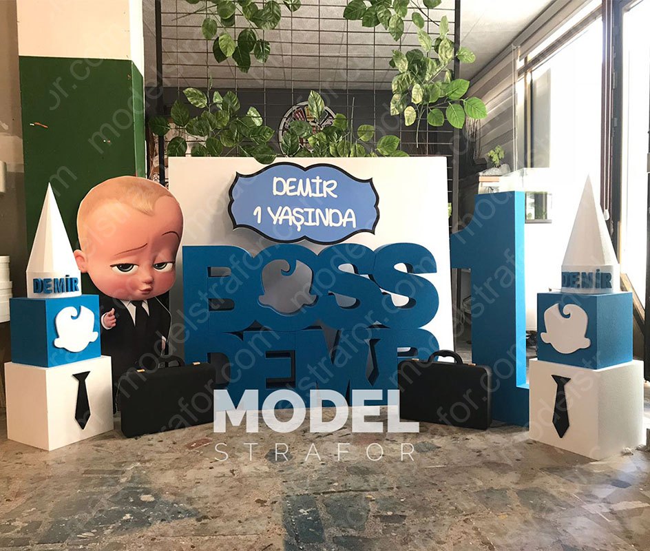 Baby Boss Konsept Strafor Doğum Günü Dekorları