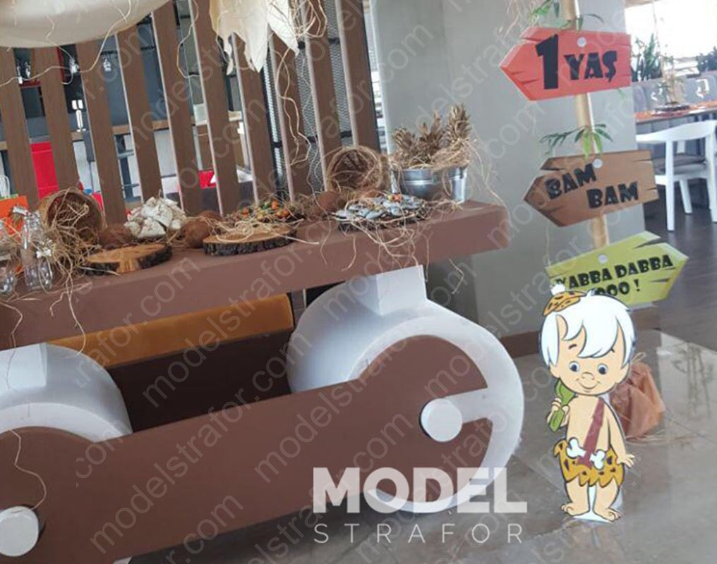 Taş Devri Çakmaktaş Konseptli Doğum Günü Dekorları