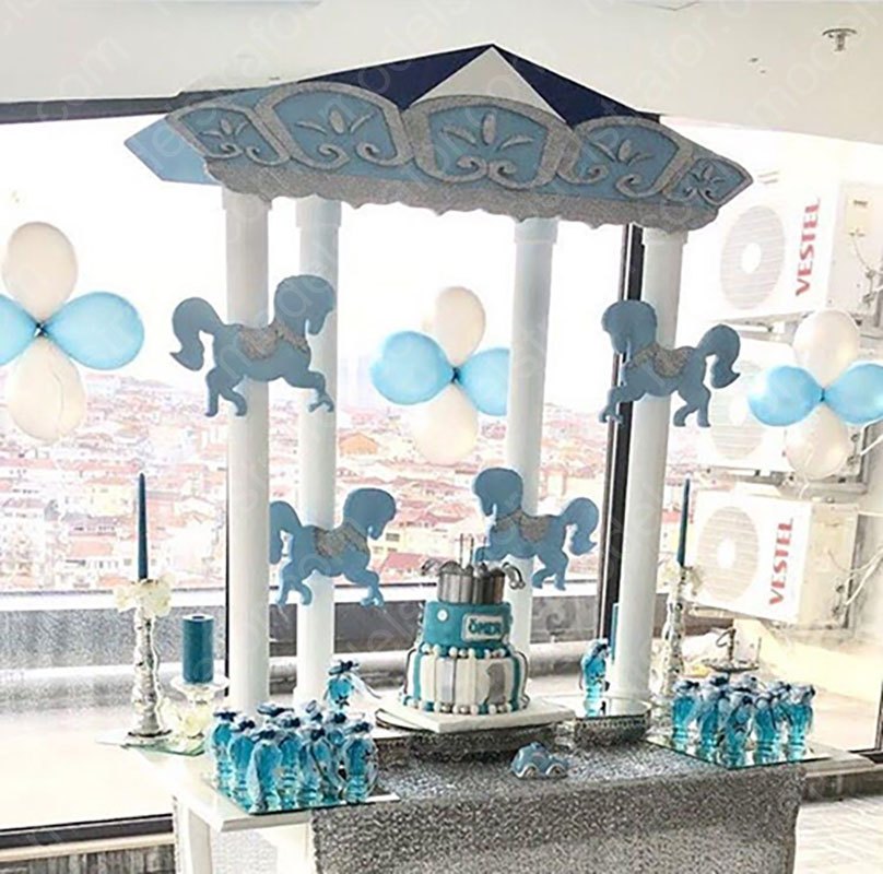 Strafor Masa Üzeri Atlı Karınca Konseptli Doğum Günü Dekoru