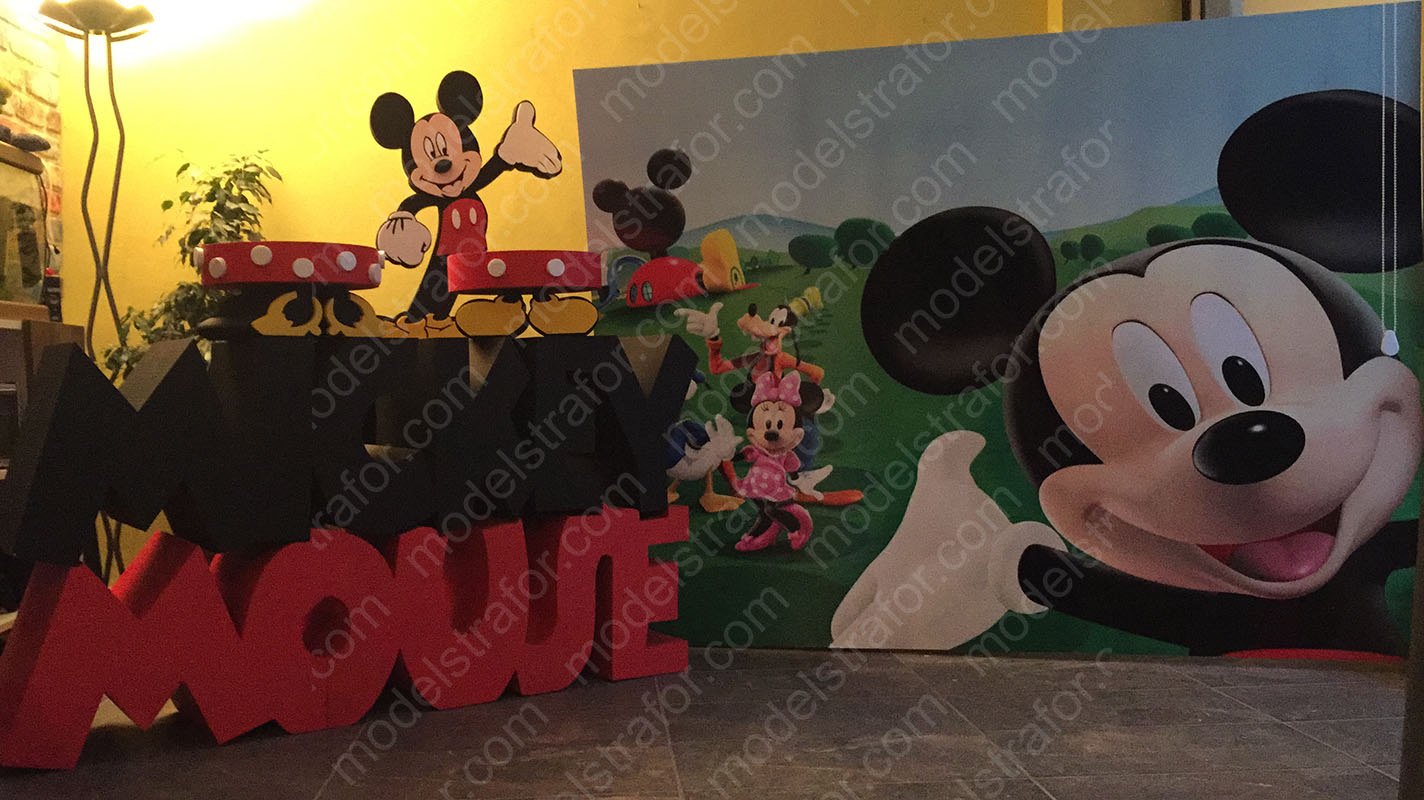 Mickey Mouse Konsept Strafor Doğum Günü Dekoru