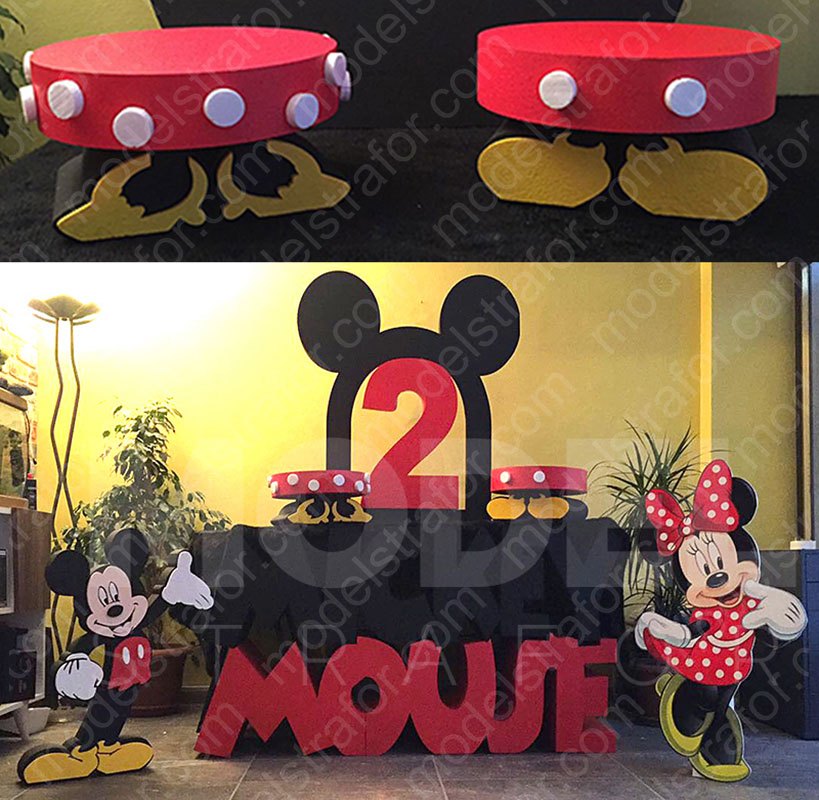 Mickey Mouse Konsept Strafor Doğum Günü Dekoru