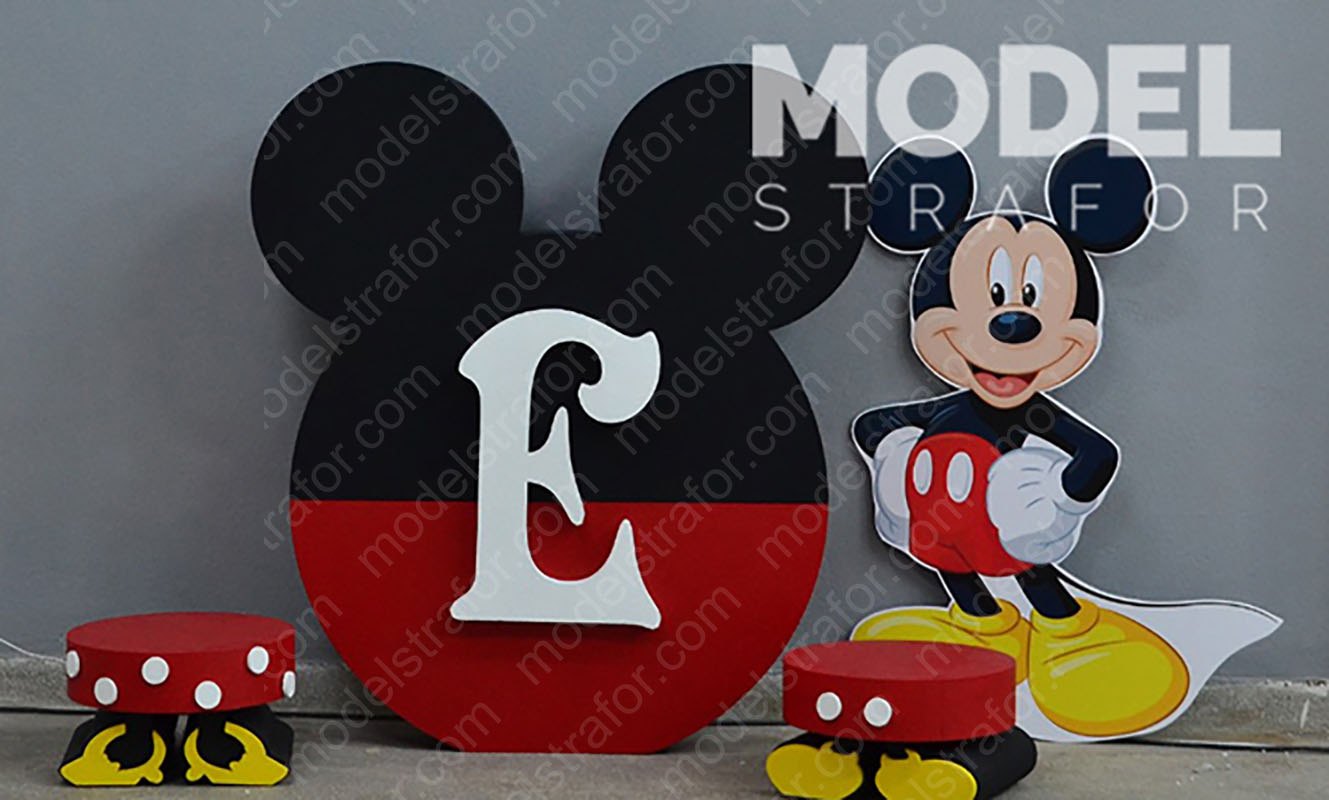 Mickey Mouse Konsept Strafor Doğum Günü Dekoru