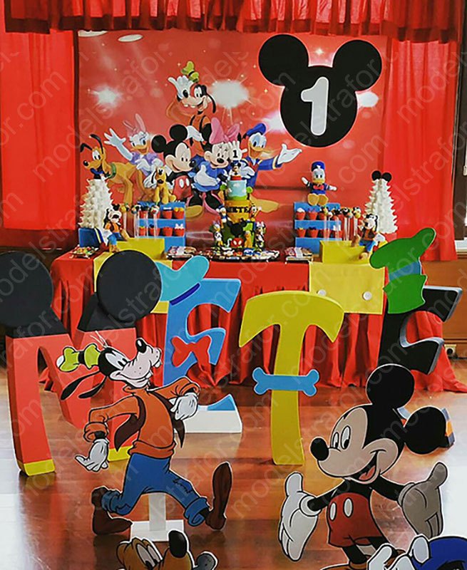 Mickey Mouse Konsept Strafor Doğum Günü Dekoru