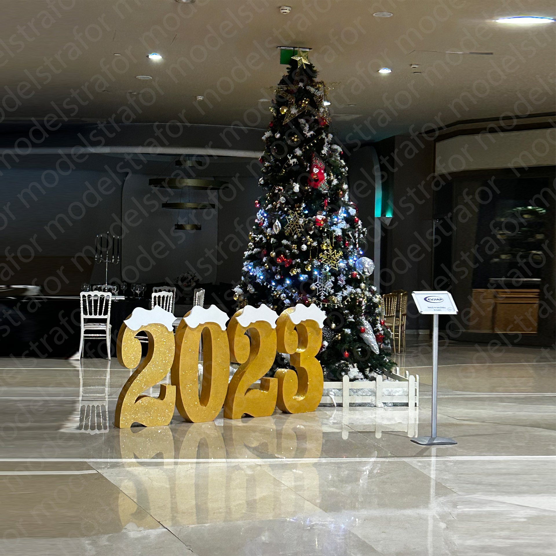 2023 Yılbaşı Yazı Strafor Kesim