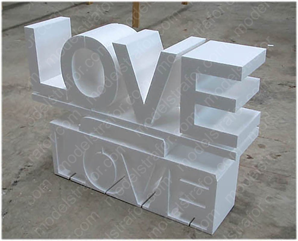 Strafor Love Yazı Kesim Modeli