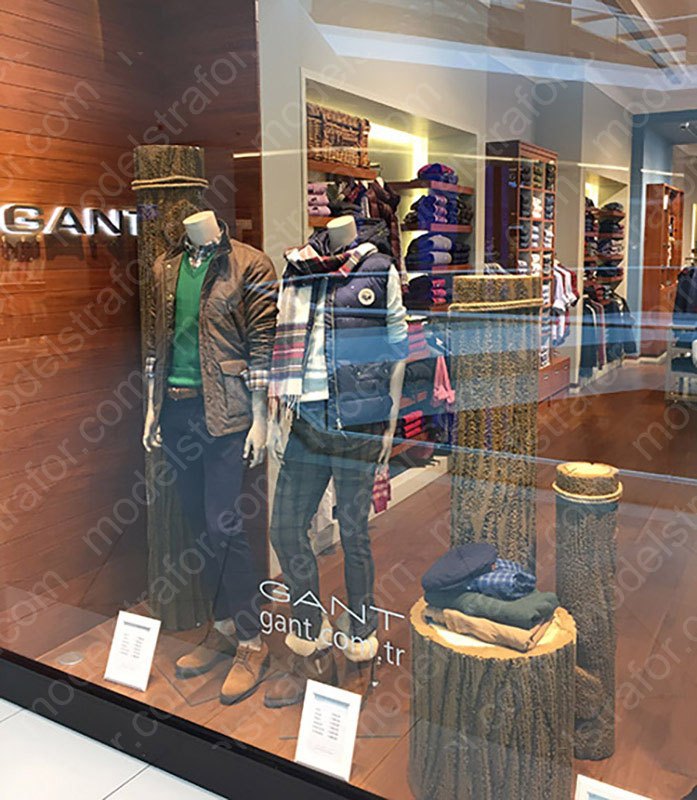 Gant Mağazaları Kütük Modelleme Vitrin Dekorları